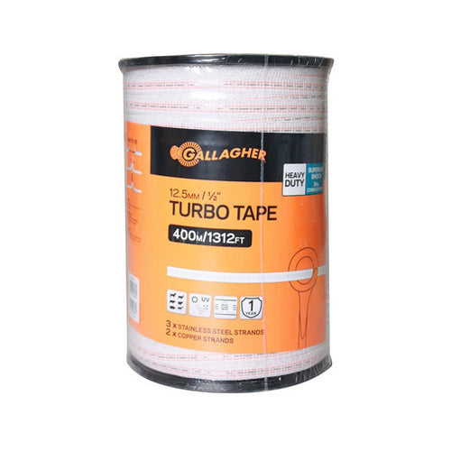 Turbo Tape 1/2 Inch 1312' White 1 Each by Gallagher