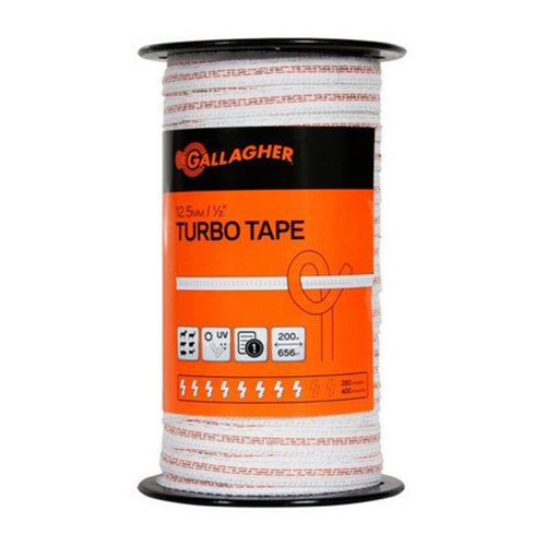 Turbo Tape 1-1/2 Inch 656' White 1 Each by Gallagher