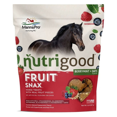 Nutrigood Fruit Snax For Horses Berrymint + Oats 2 Lbs by Manna Pro