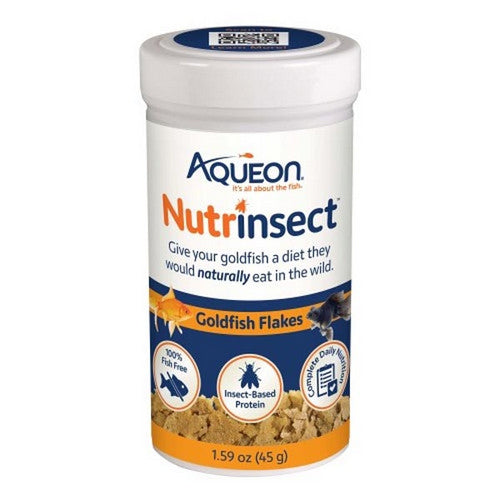 Nutrinsect Fish Free Fish Food Goldfish Flakes 1.59 Oz by Aqueon