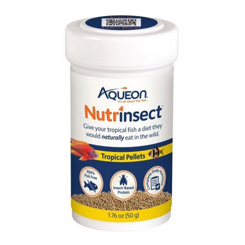 Nutrinsect Fish Free Fish Food Tropical Pellets 1.76 Oz by Aqueon