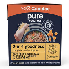 PURE goodness 2 in 1 Pate Wet Dog Food Chicken And Carrots in Bone Broth 12 Count / 11.5 Oz by Canidae