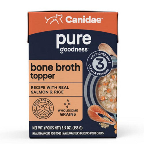 PURE goodness Bone Broth Topper Real Salmon And Rice 12 Count / 5.5 Oz by Canidae