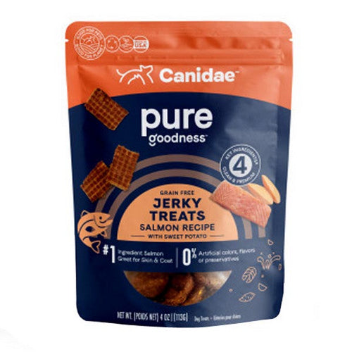 PURE Salmon Jerky with Sweet Potato Dog Treats 1 Count / 4 Oz by Canidae