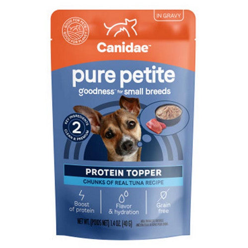 PURE Petite Goodness Protein Topper for Small Breed Dogs Tuna Chunks in Gravy 12 Count (1.4 Oz / Chunks) by Canidae