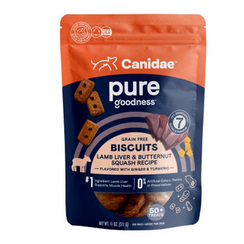 PURE Goodness Grain Free Biscuit Dog Treats Lamb Liver And Butternut Squash 1 Count / 11 Oz by Canidae