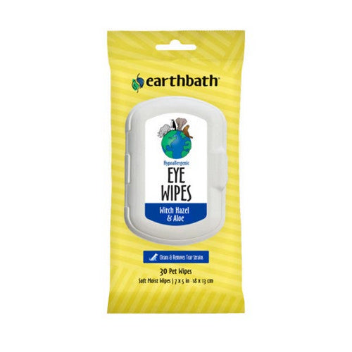 Hypoallergenic Pet Eye Wipes with Witch Hazel And Aloe 6 Count / 30 Pet Wipes by Earthbath