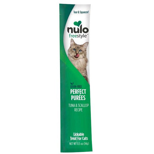 Freestyle Perfect Purees Grain Free Cat Food Topper/Treat Tuna and Scallop 48 Count (0.5 Oz / Wet) by Nulo