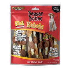 Beggar Bone 5 in 1 Kabobs Dog Treats 18 Count / 12 Oz by Savory Prime