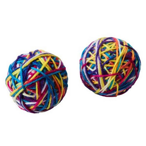 Sew Much Fun Yarn Ball Cat Toy Multi 2 Count / 2.5 Inches by Spot