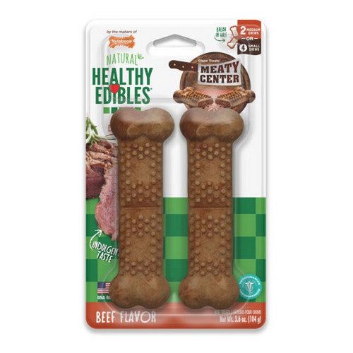 Healthy Edibles Meaty Center Natural Dog Treats 2 Count (Medium - Over 30 Lbs) by Nylabone