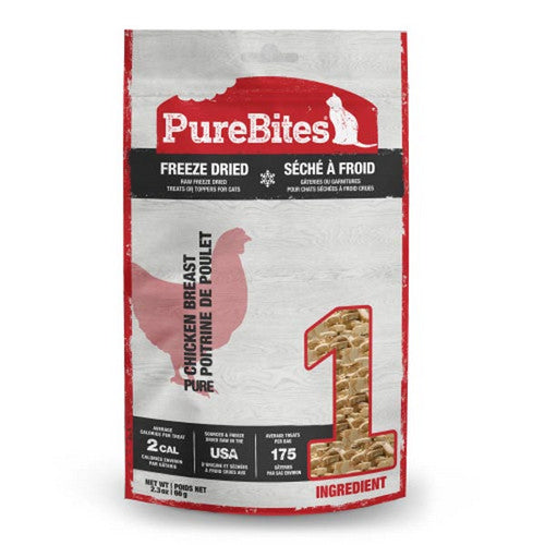 Freeze Dried Cat Treats Chicken Breast 1 Count (2.3 Oz) by PureBites