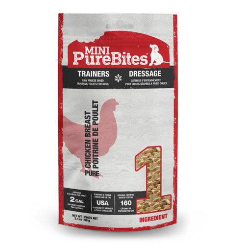 Mini Trainers Pure Dog Treats Chicken Breast 1 Count (2.1 Oz / Freeze Dried ) by PureBites