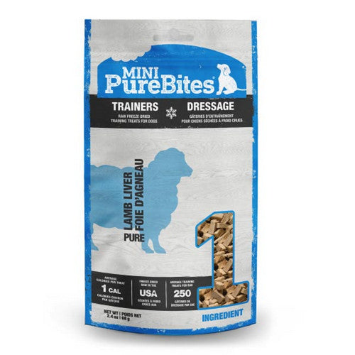 Mini Trainers Pure Dog Treats Lamb Liver 1 Count (2.4 Oz / Freeze Dried ) by PureBites