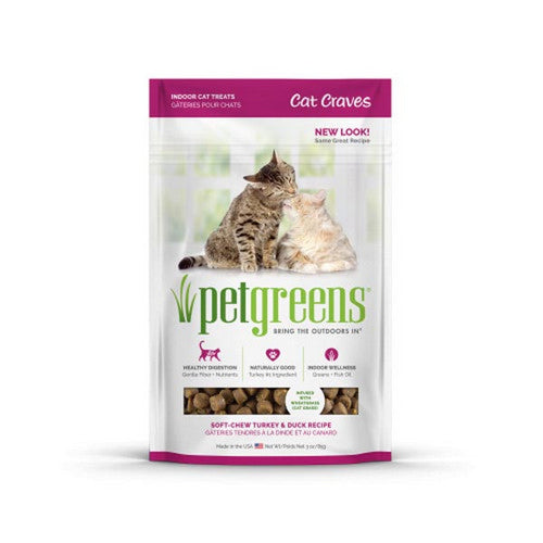 Cat Craves Semi Moist Soft Cat Treats Turkey and Duck 1 Count / 3 Oz by Pet Greens