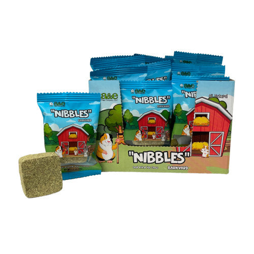 A & E Cages Barnyard Nibbles Hay Chew Small Animal Bites Round, 32ea/32Pc Display (Count of 32) by A&E Cage Company peta2z