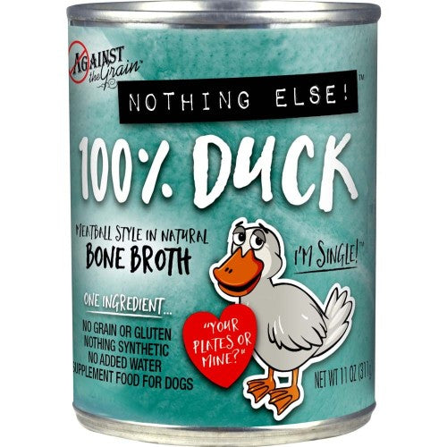 Against the Grain Nothing Else 100% One Ingredient Adult Wet Dog Food Duck, 12Each/11 Oz (Count of 12) by San Francisco Bay Brand peta2z