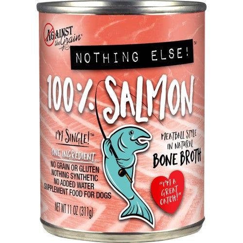 Against the Grain Nothing Else 100% One Ingredient Adult Wet Dog Food Salmon, 12Each/11 Oz (Count of 12) by San Francisco Bay Brand peta2z