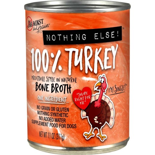 Against the Grain Nothing Else 100% One Ingredient Adult Wet Dog Food Turkey, 12Each/11 Oz (Count of 12) by San Francisco Bay Brand peta2z