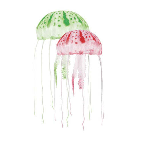 Aquatop Floating Jellyfish Aquarium Ornament Green/Red, 1 Each/2 In & 3 in, 2 Pack by Aquatop peta2z