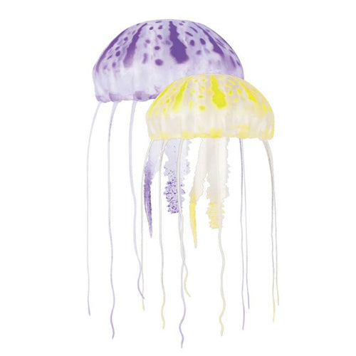 Aquatop Floating Jellyfish Aquarium Ornament Purple/Yellow, 1 Each/2 In & 3 in, 2 Pack by Aquatop peta2z