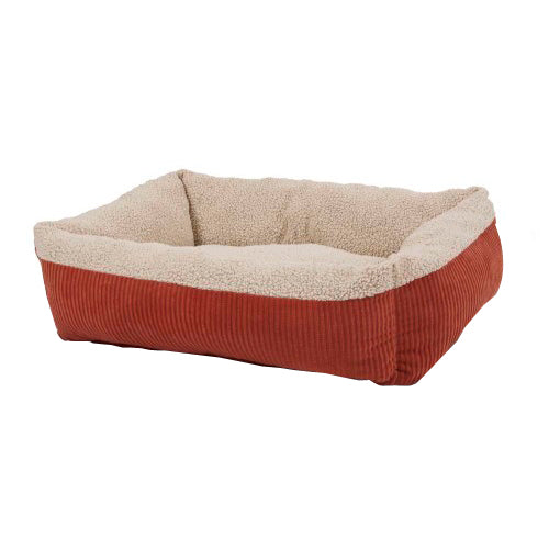 Aspen Self Warming Rectangular Dog Lounger Bed Barn Red/Cream, 1 Each/35In X 27 in, Large by San Francisco Bay Brand peta2z