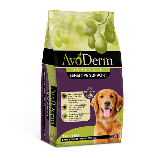 AvoDerm Natural Advanced Sensitive Support Lamb & Sweet Potato Formula Dry Dog Food 1 Each/4 lb by Avoderm peta2z