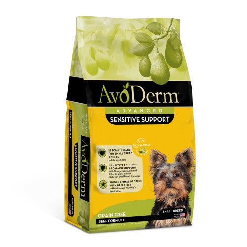 AvoDerm Natural Advanced Sensitive Support Small Breed Beef Formula Dry Dog Food 1 Each/4 lb by Avoderm peta2z