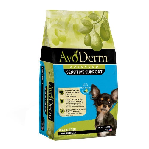 AvoDerm Natural Advanced Sensitive Support Small Breed Lamb Formula Dry Dog Food 1 Each/4 lb by Avoderm peta2z