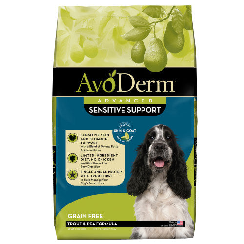 AvoDerm Natural Advanced Sensitive Support Trout & Pea Formula Dry Dog Food 1 Each/22 lb by Avoderm peta2z