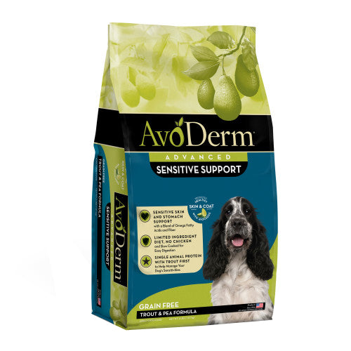 AvoDerm Natural Advanced Sensitive Support Trout & Pea Formula Dry Dog Food 1 Each/4 lb by Avoderm peta2z