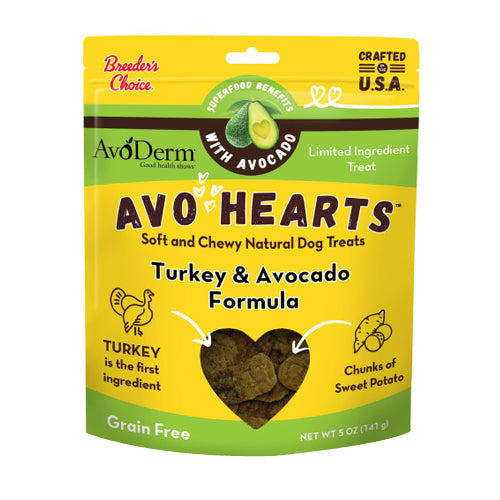 AvoDerm Natural AvoHearts Natural Dog Treats Turkey & Avocado, 1 Each/5 Oz by Avoderm peta2z