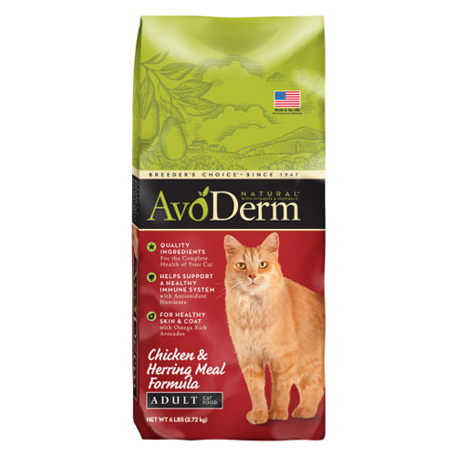 AvoDerm Natural Chicken & Herring Meal Formula - Adult Dry Cat Food 1 Each/6 lb by Avoderm peta2z