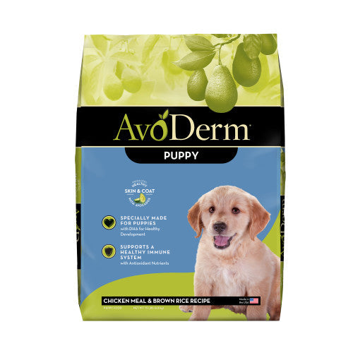 AvoDerm Natural Chicken Meal & Brown Rice - Dry Puppy Food 1 Each/15 lb by Avoderm peta2z