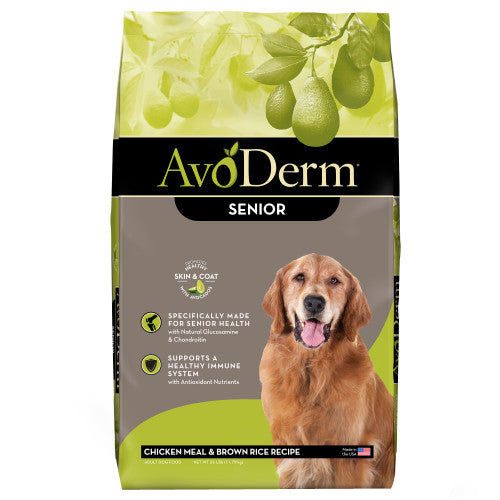 AvoDerm Natural Chicken Meal & Brown Rice - Senior Dry Dog Food 1 Each/26 lb by Avoderm peta2z