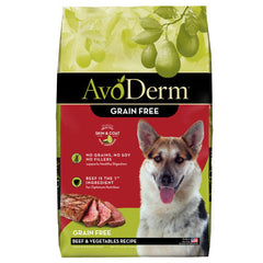 AvoDerm Natural Grain Free Beef & Vegetables Recipe All Life Stages Dry Dog Food 1 Each/24 lb by Avoderm peta2z