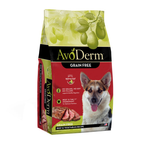 AvoDerm Natural Grain Free Beef & Vegetables Recipe All Life Stages Dry Dog Food 1 Each/4 lb by Avoderm peta2z