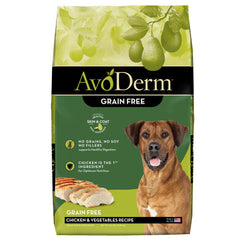 AvoDerm Natural Grain Free Chicken and Vegetables Recipe All Life Stages Dry Dog Food 1 Each/24 lb by Avoderm peta2z