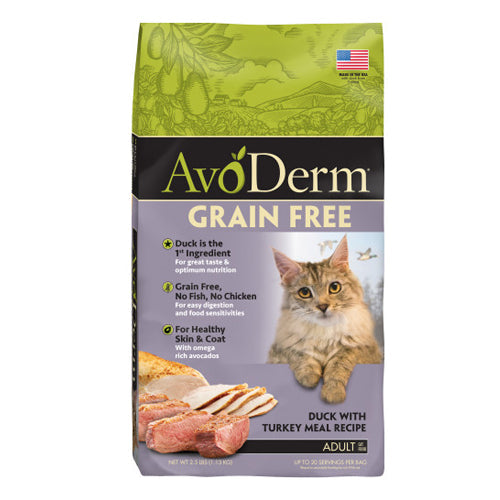 AvoDerm Natural Grain Free Duck with Turkey Meal Dry Cat Food 1 Each/2.5 lb by Avoderm peta2z