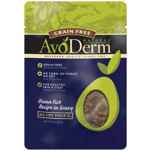 AvoDerm Natural Grain Free Ocean Fish Recipe in Gravy Pouch Wet Cat Food 24Each/3 Oz (Count of 24) by Avoderm peta2z