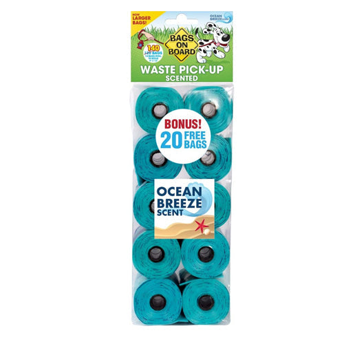 Bags on Board Waste Pick-up Scented Bags Refill Blue, 1 Each/140 Count by Bags On Board peta2z