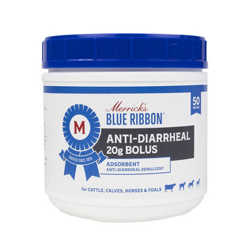 Blue Ribbon Anti-Diarrheal Boluses Cattle/Horse 50 Count by Merricks peta2z