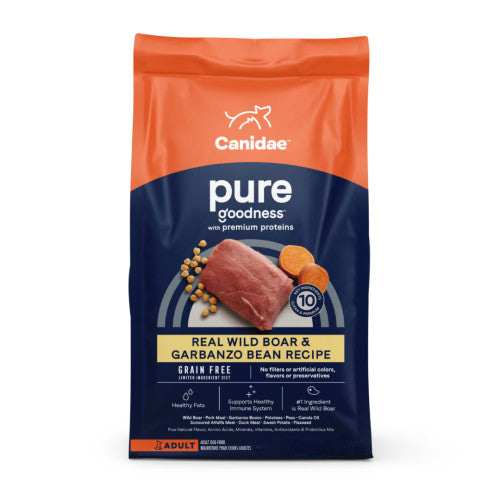 CANIDAE PURE Grain-Free LID Dry Dog Food Wild Boar & Garbanzo Bean, 1 Each/24 lb by Canidae peta2z