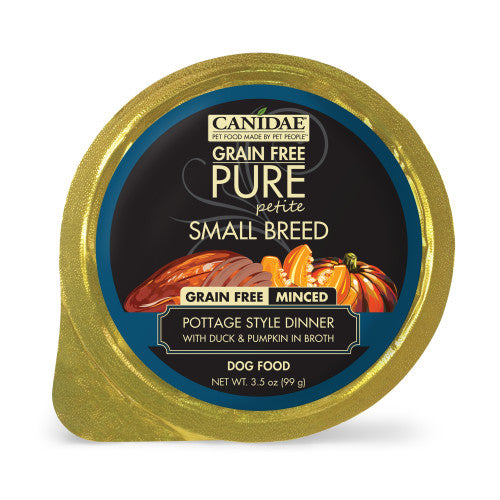 CANIDAE PURE Petite Small Breed Grain-Free Wet Dog Food Minced w/Duck & Pumpkin, 12Each/3.5 Oz (Count of 12) by Canidae peta2z