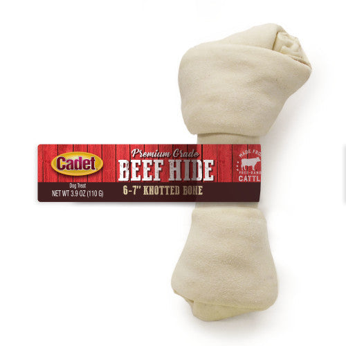 Cadet Beef Hide Knotted Dog Chews Individually Wrapped, 1 Each/6-7 in by Cadet peta2z