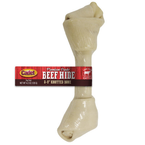 Cadet Beef Hide Knotted Dog Chews Individually Wrapped, 1 Each/8-9 in by Cadet peta2z