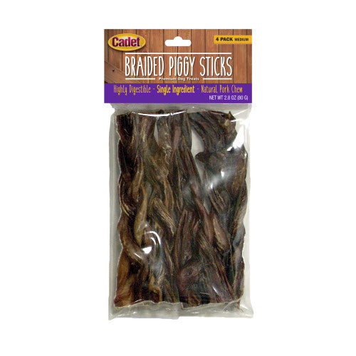 Cadet Braided Piggy Sticks for Dogs Sticks, 1 Each/2.8 Oz by Cadet peta2z