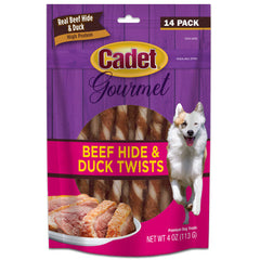Cadet Gourmet Beef Hide & Duck Dog Twist Sticks Beef Hide & Duck, 1 Each/5 In. (14 Count) by Cadet peta2z