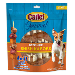 Cadet Gourmet Beef Hide Shish Kabob Dog Treats Beef Hide, 1 Each/5 in (12 Oz.) by Cadet peta2z