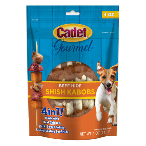 Cadet Gourmet Beef Hide Shish Kabob Dog Treats Beef Hide, 1 Each/5 in (4 Oz.) by Cadet peta2z